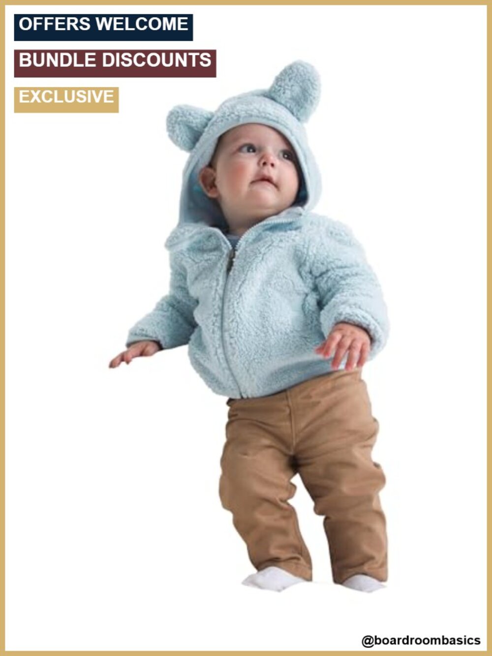 Toddler Fleece Full Zip Hoodie with Mittens Bear Ear Hood